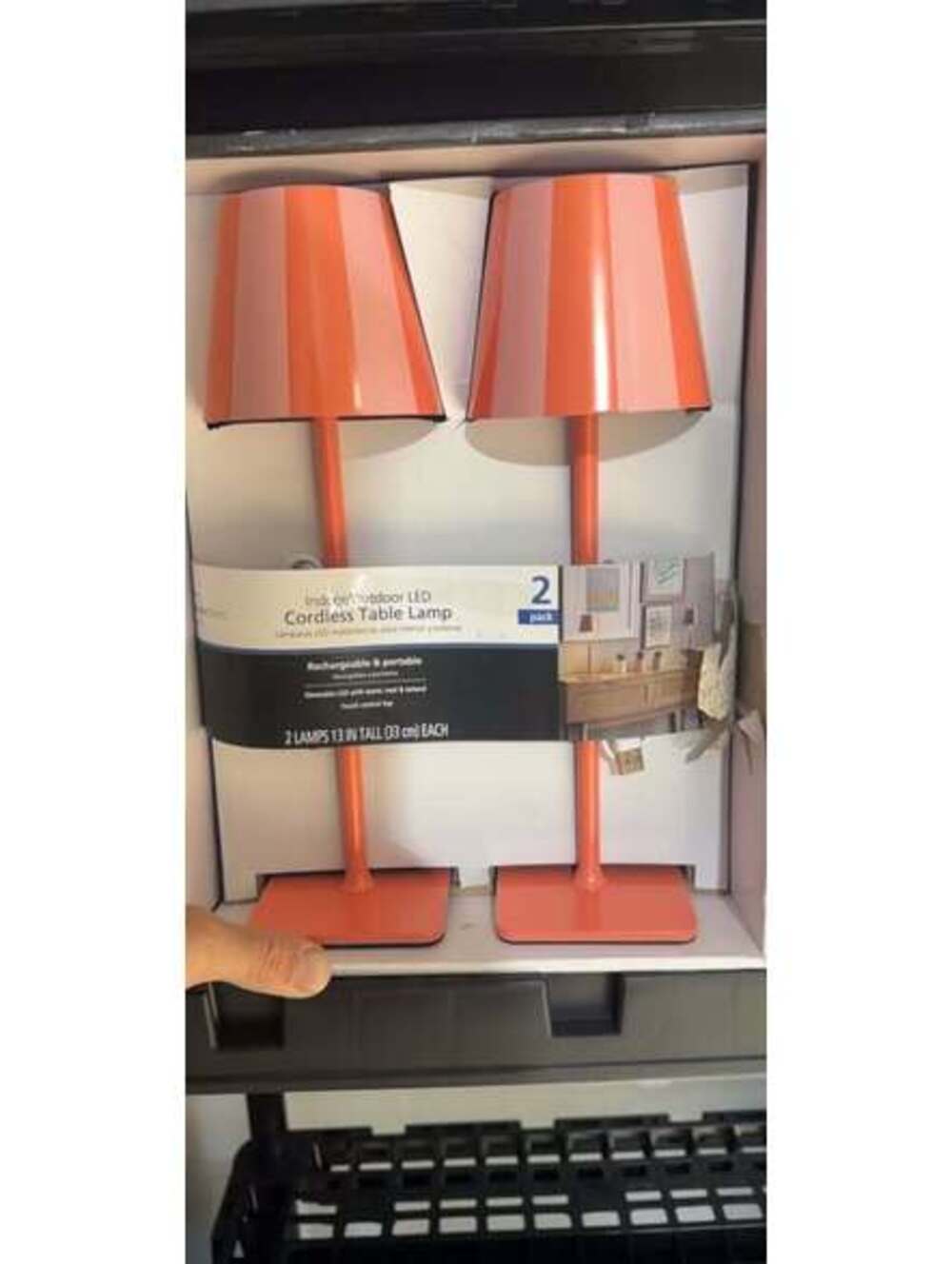 ONESTAYS Orange Pink Indoor Outdoor LED Cordless Table Lamp 2 Pack